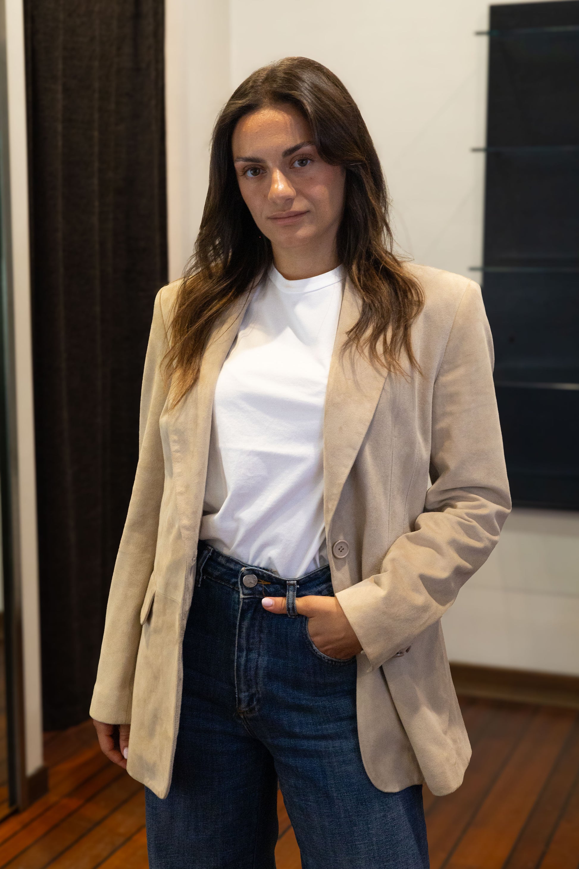 Blazer in pelle scamosciata - SWORD 6.6.44